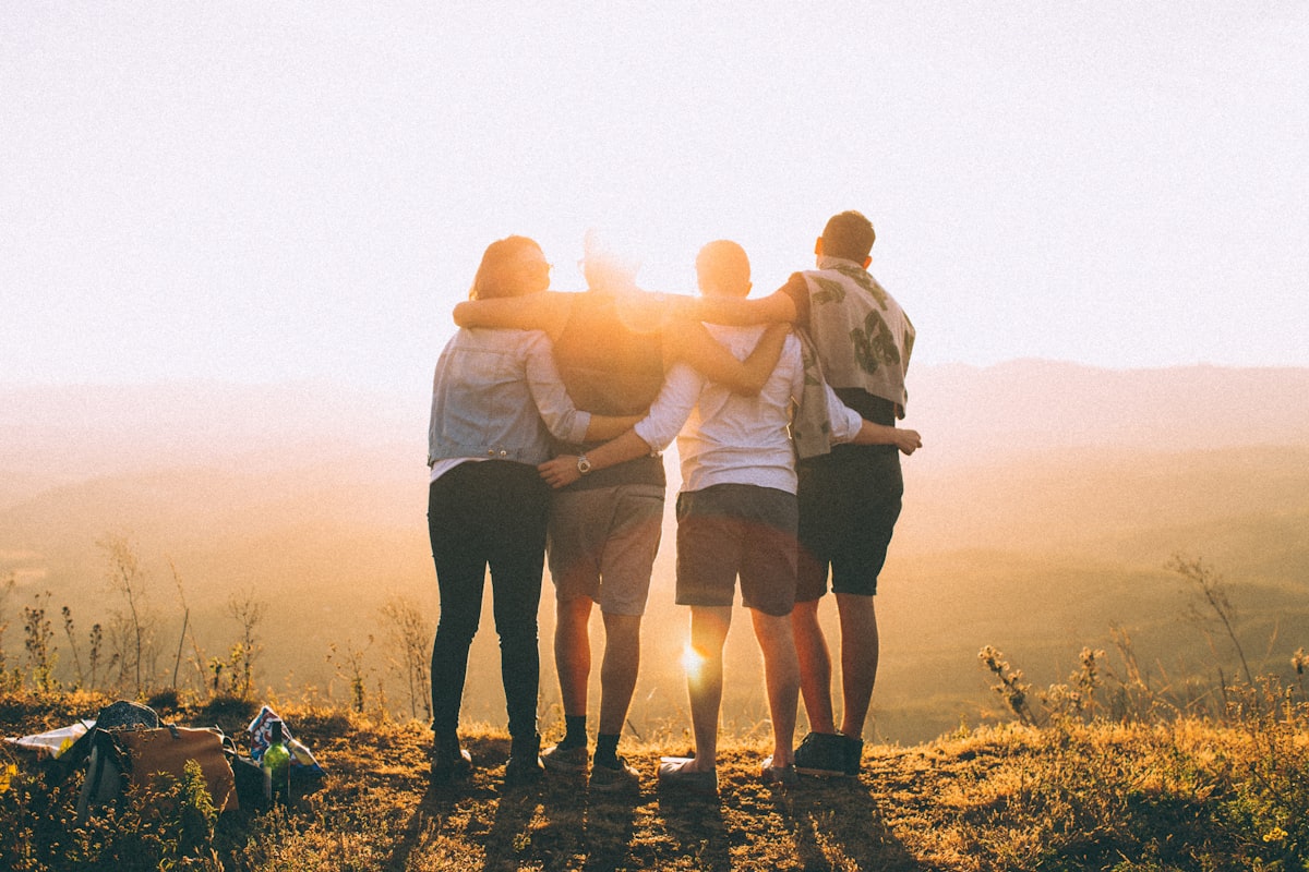 Small group standing together in fellowship